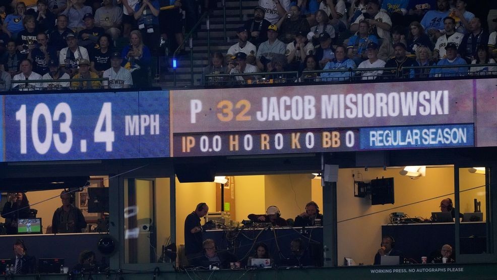 Brewers' Jacob Misiorowski sets World Series velocity record on his first pitch — Fox 11 Green Bay Sports, Prior Lake Sports news