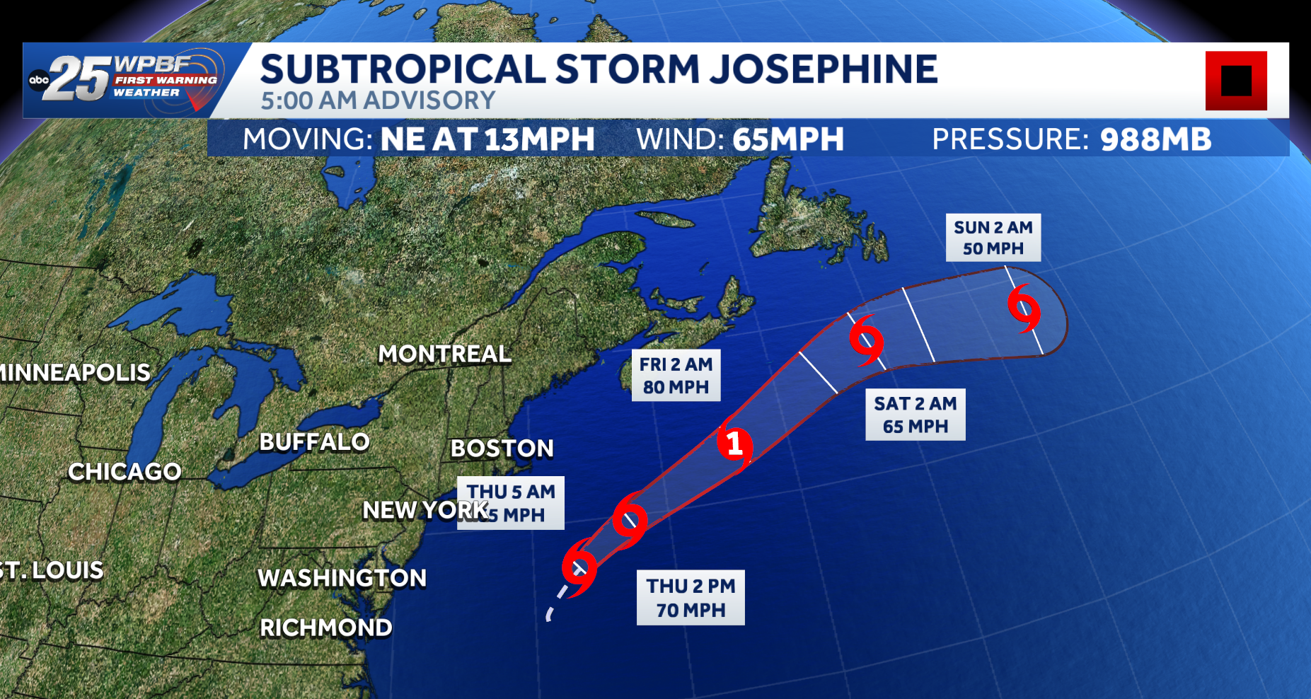 Tracking Subtropical Storm Josephine: Computer models and maps  — WPBF West Palm Beach