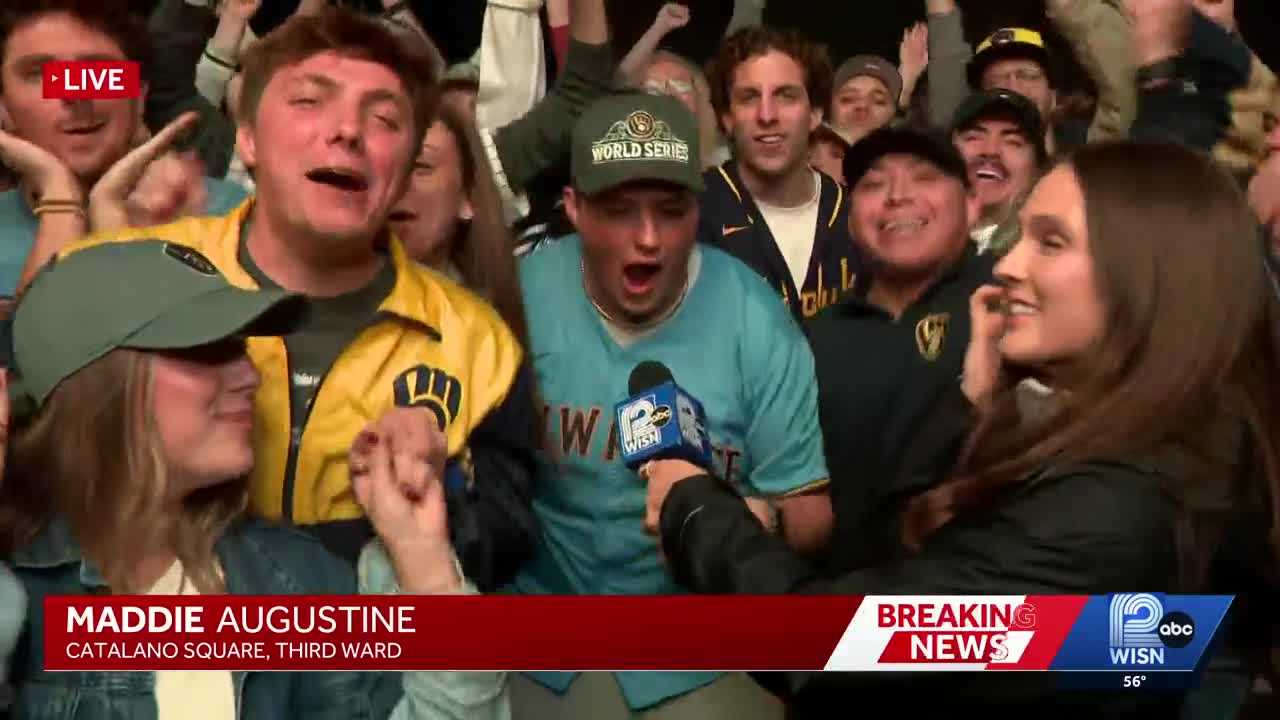 WATCH: Brewers fans react to winning Game 1 of the World Series — WISN 12 Milwaukee, Prior Lake Sports news
